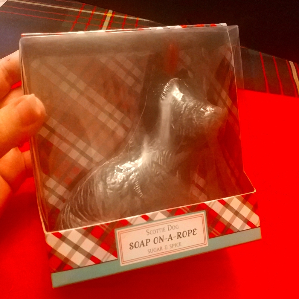 Scottie Dog Soap on a Rope Gift Box BNIP